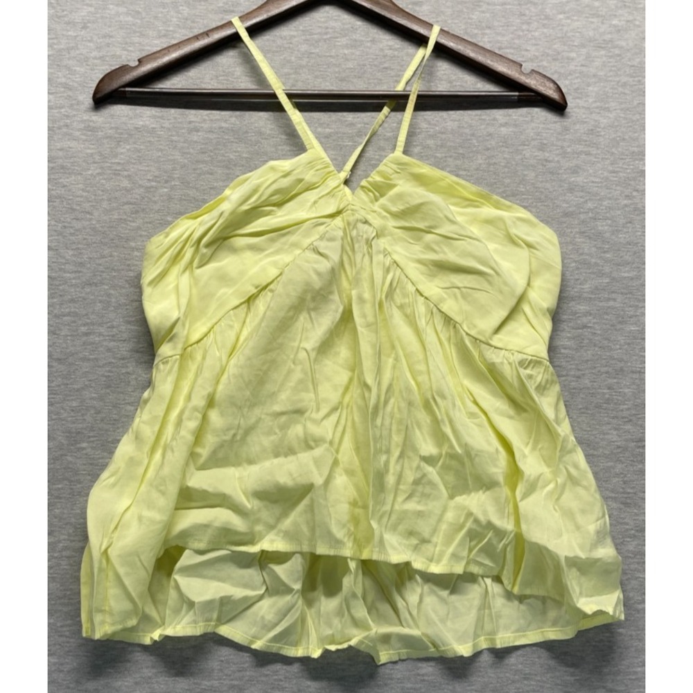 Universal Thread Goods Co. Camisole Top Women M Butter Yellow Peplum Halter Neck